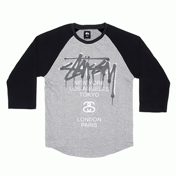 WT DRIP RAGLAN - GREY HEATHER/BLACK